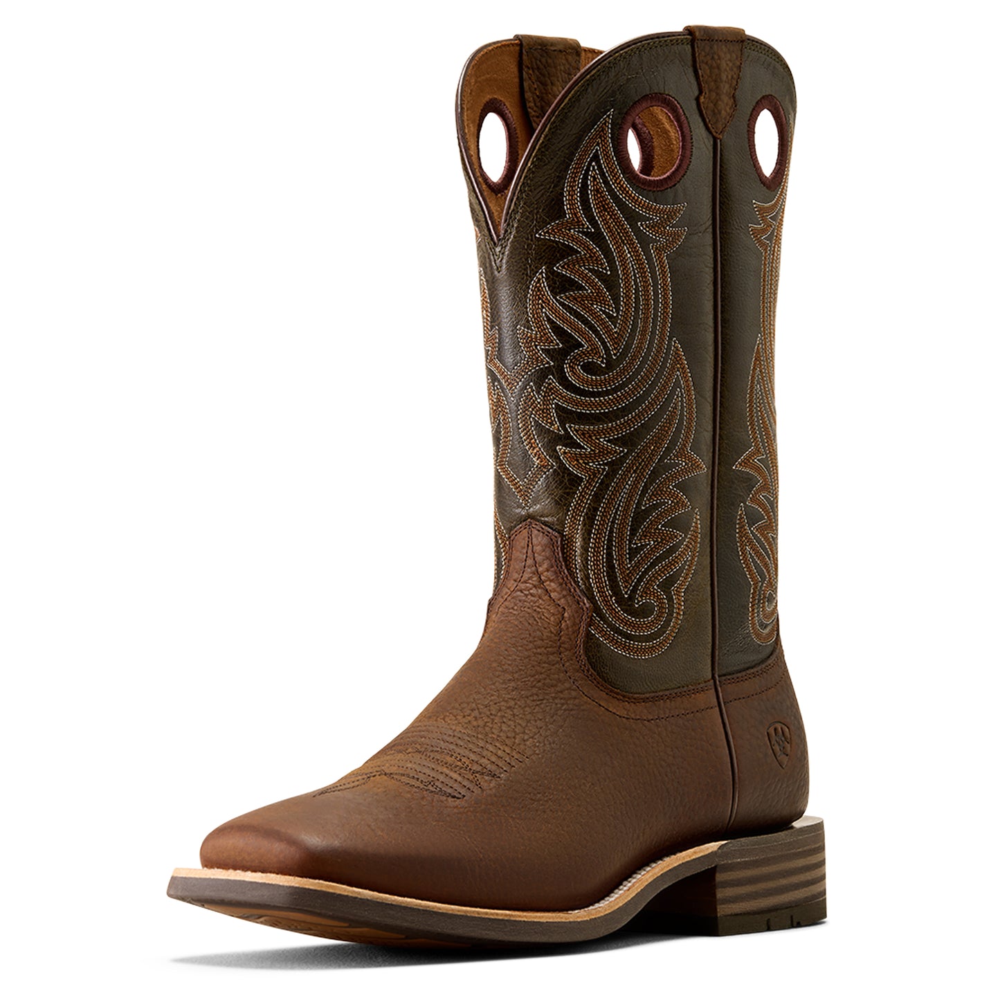 Ariat Mens 10074254 Highland Toughstock Cowboy Boots in Brown Rowdy/Olive