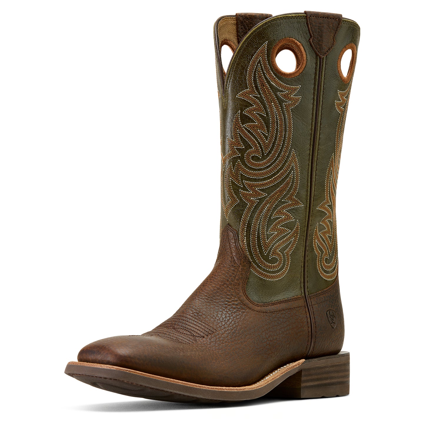 Ariat Mens 10074254 Highland Toughstock Cowboy Boots in Brown Rowdy/Olive