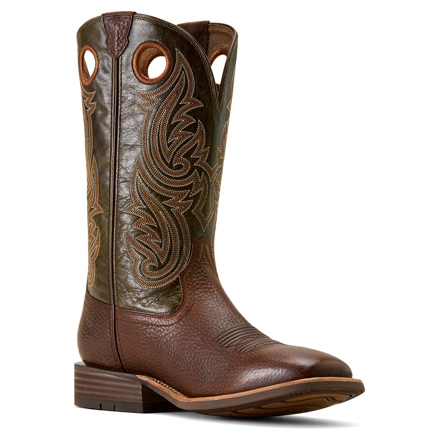Ariat Mens 10074254 Highland Toughstock Cowboy Boots in Brown Rowdy/Olive