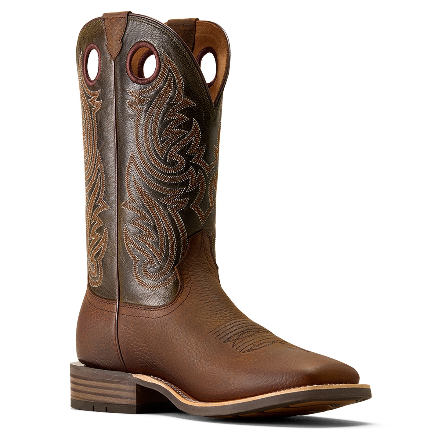 Ariat Mens 10074254 Highland Toughstock Cowboy Boots in Brown Rowdy/Olive