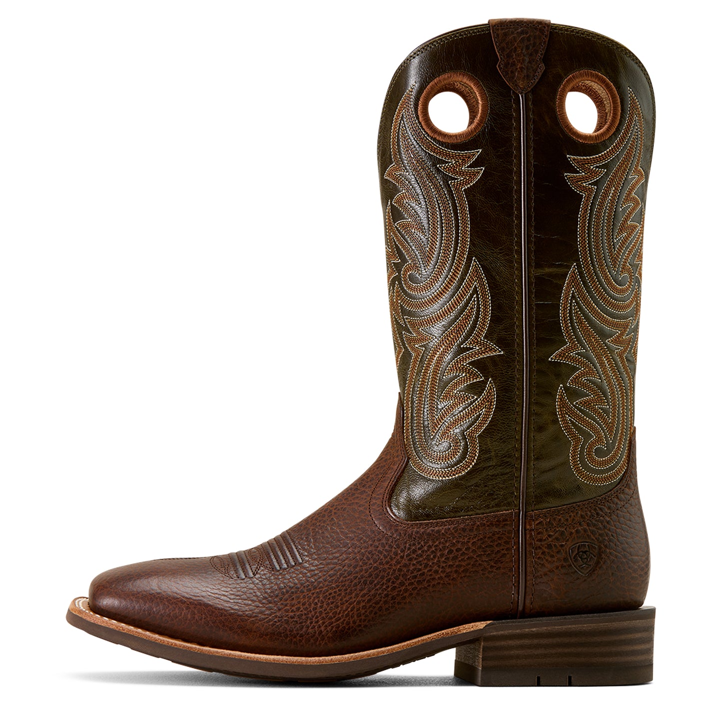 Ariat Mens 10074254 Highland Toughstock Cowboy Boots in Brown Rowdy/Olive