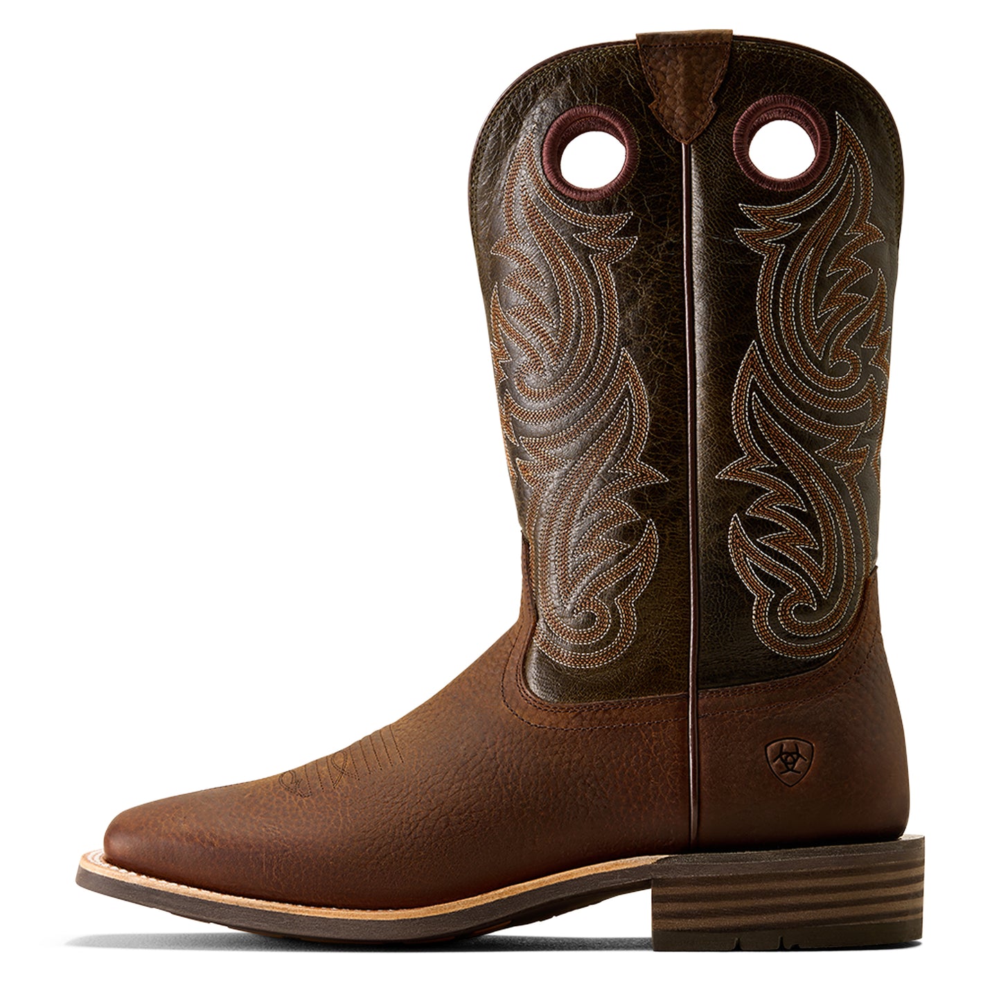 Ariat Mens 10074254 Highland Toughstock Cowboy Boots in Brown Rowdy/Olive