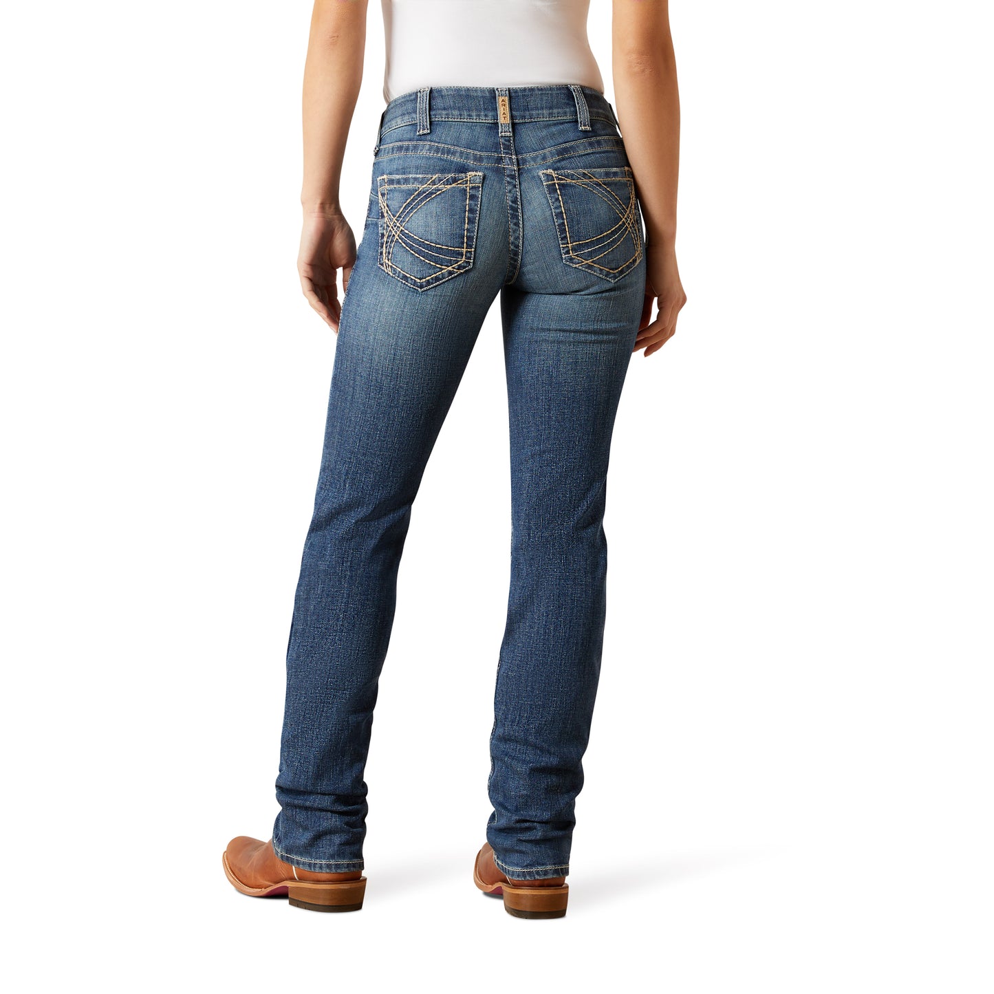 Ariat Ladies 10072960 Mid Rise Estelle Straight Leg Jeans