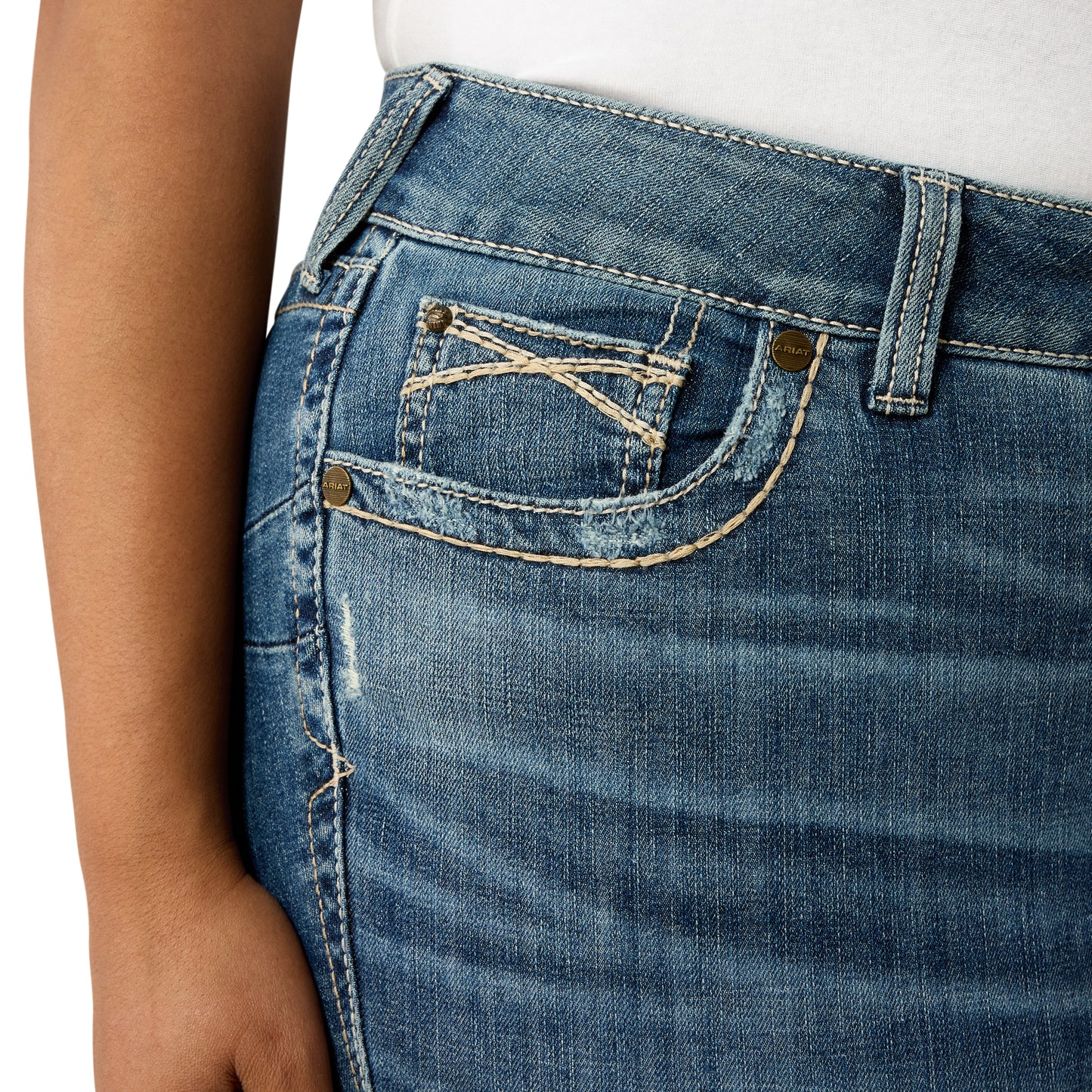 Ariat Ladies 10072960 Mid Rise Estelle Straight Leg Jeans