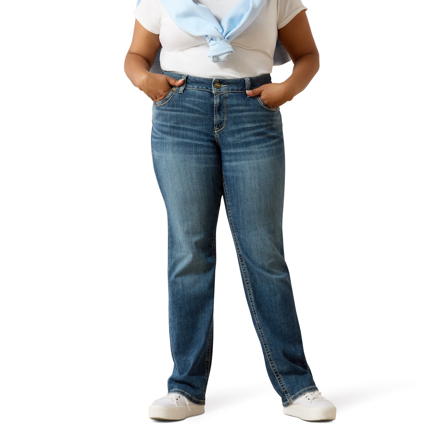 Ariat Ladies 10072960 Mid Rise Estelle Straight Leg Jeans