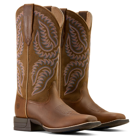 Ariat Ladies 10074329 Cattle Caite Western Boots in Distressed Brown