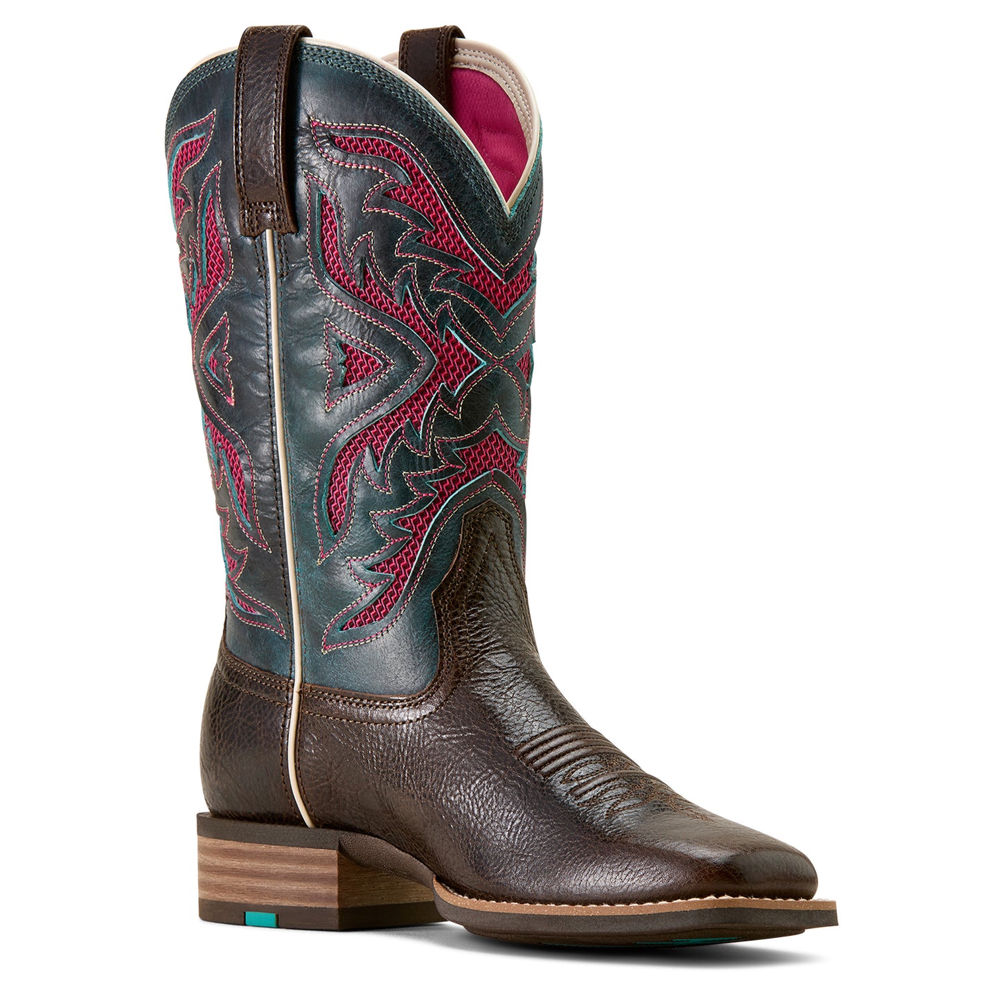 Ariat Ladies 10074330 San Angelo  Western Boots Venttek 360 Chocolate/Blue
