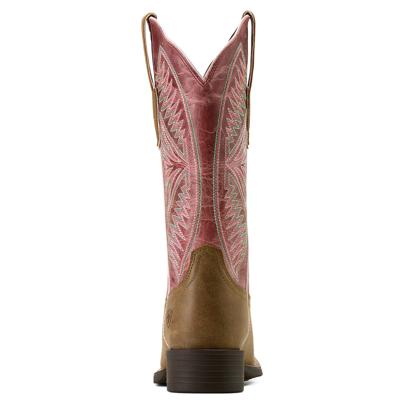 Ariat Ladies 10074331 Round Up Ruidoso Western Boots in Brown Bomber/Distressed Pink