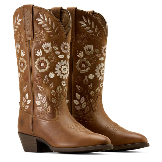 Ariat Ladies 10074391 Heritage Meadow R Toe Western Boots in Tan