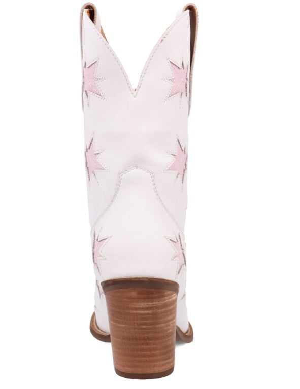 Dingo DI2248 Starburst in White Ladies Ankle Boots