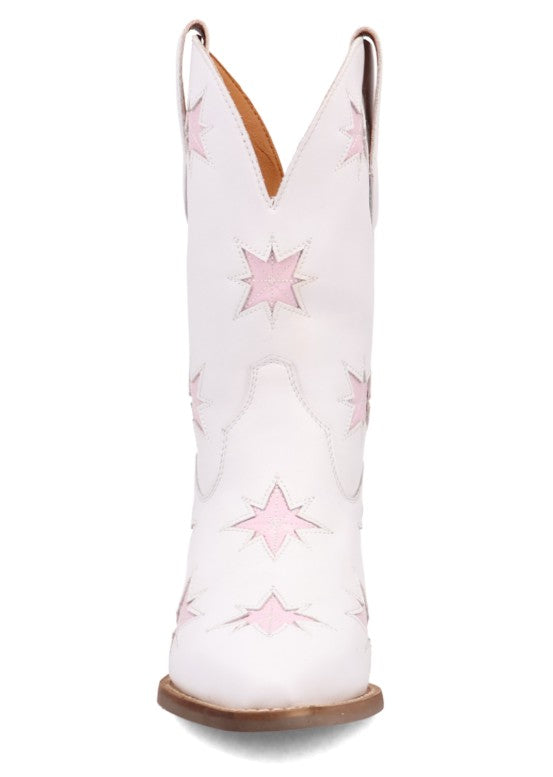 Dingo DI2248 Starburst in White Ladies Ankle Boots