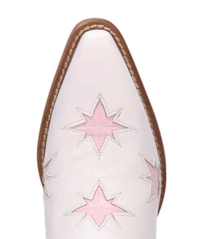 Dingo DI2248 Starburst in White Ladies Ankle Boots