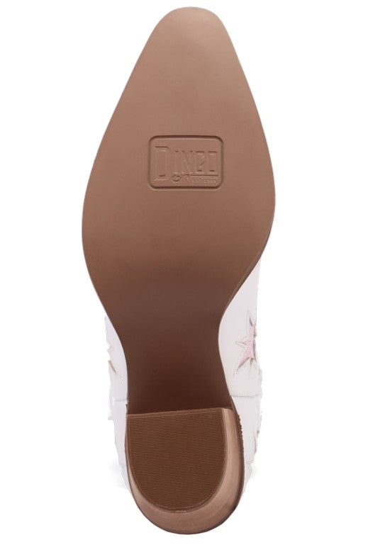 Dingo DI2248 Starburst in White Ladies Ankle Boots