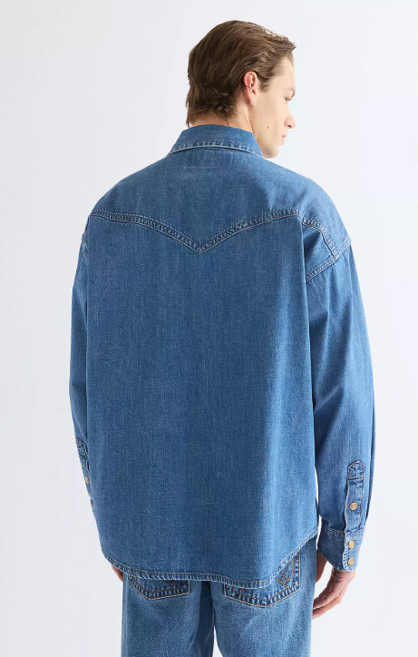 Wrangler 112386939 Super Wrangler Oversized Western Shirt in Cowboy Fade