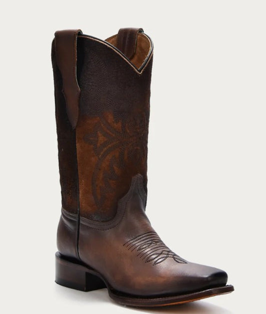 Corral Teens T0192 Teens Embroidery Lamb Shaft Brown Square Toe Western Boots