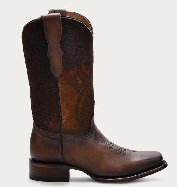 Corral Teens T0192 Teens Embroidery Lamb Shaft Brown Square Toe Western Boots