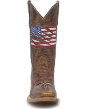 Load image into Gallery viewer, Corral Teens T0228 Brown Patriotic Embroidered Square Toe Western Boots
