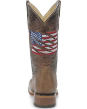Load image into Gallery viewer, Corral Teens T0228 Brown Patriotic Embroidered Square Toe Western Boots
