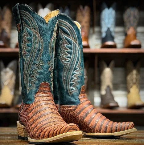 Tanner Mark McAllister TM0118 Mens Boots in Caiman Belly Dark Shedron