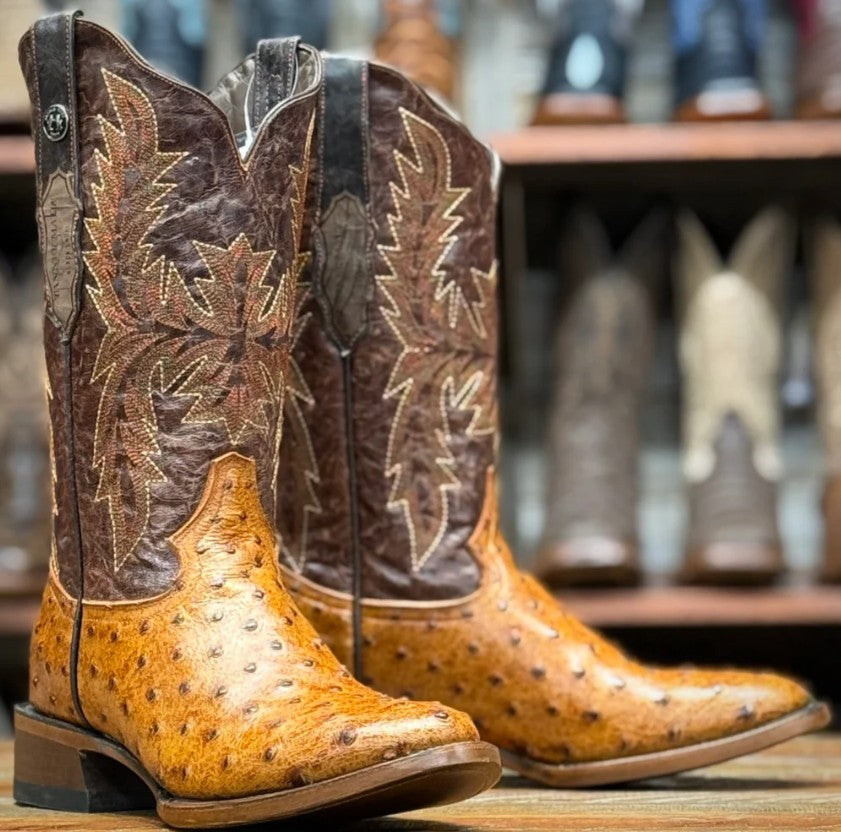 Tanner Mark Mens Boots Ostrich Print TM0878