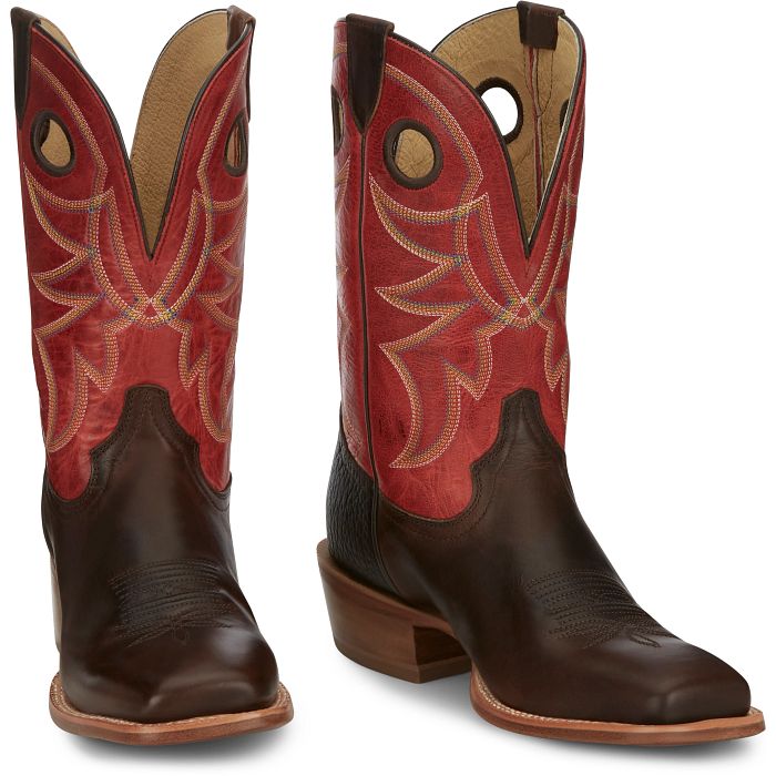 Tony Lama SA2010 Ronan in Brown and Red Mens Cowboy Boots