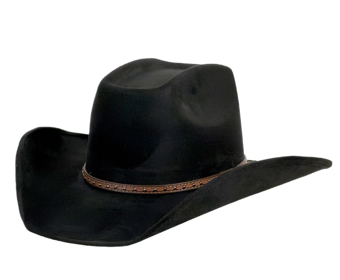 American Hat Makers Trigger Brick Crown Cowboy Hat in Black