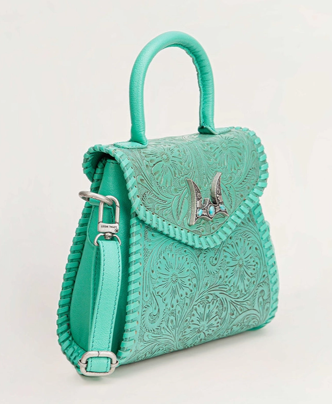 Myra Loyal West Leon Mini Handle Purse in Turquoise