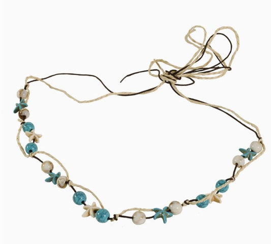 American Hat Makers Twine Hat Band with Star Trinkets - Style Marbled