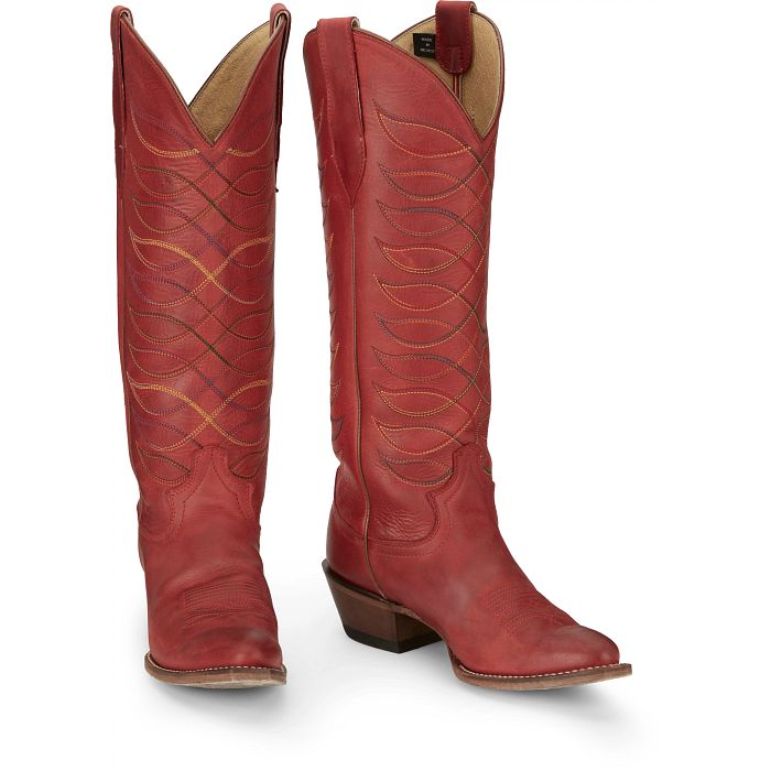 Justin Ladies VN4459 Whitley Cowboy Boots in Red