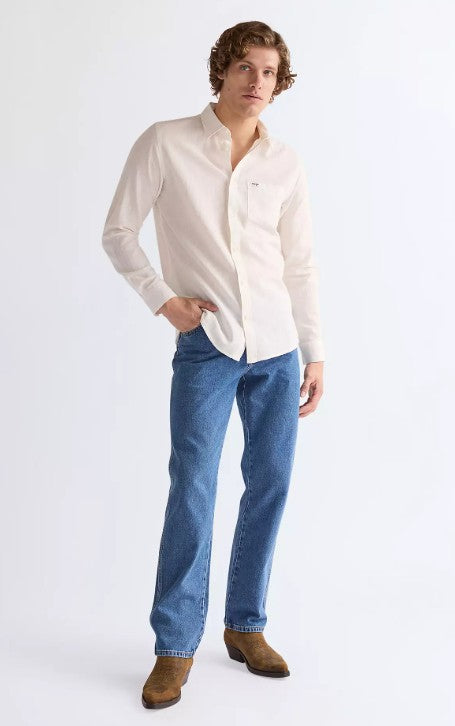 Wrangler W12105096 Texas Non Stretch Straight Jeans in Stonewash