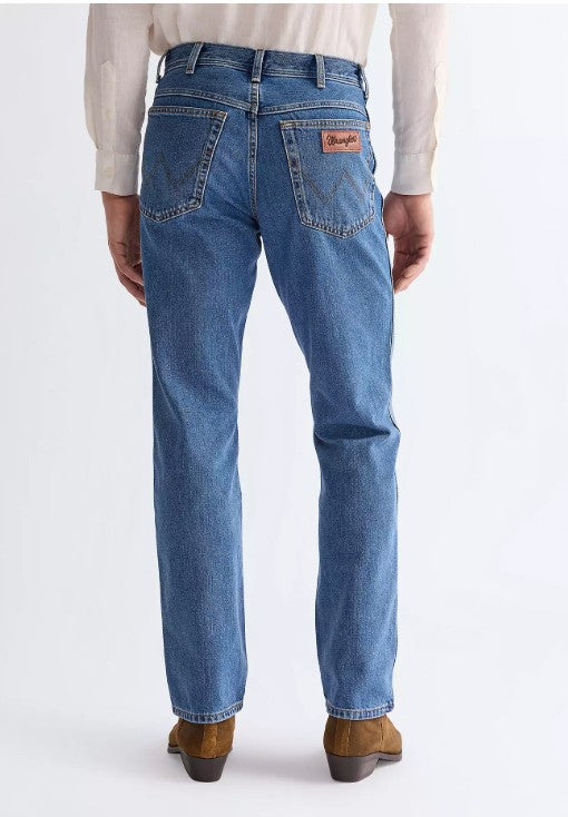 Wrangler W12105096 Texas Non Stretch Straight Jeans in Stonewash