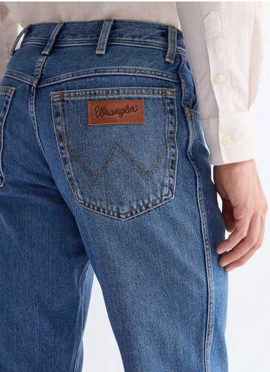 Wrangler W12105096 Texas Non Stretch Straight Jeans in Stonewash