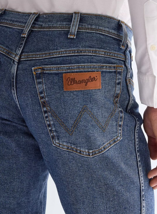 Wrangler W12133010 Texas Medium Stretch Straight Jeans in Stonewash