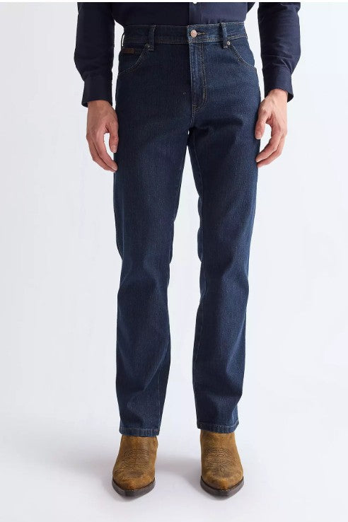 Wrangler W12175001 Texas Low Stretch Straight Jeans in Blue Black