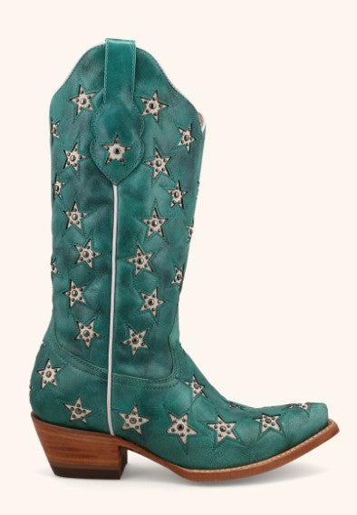 Twisted X Black Star Ladies Marfa in Turquoise & Champage WBSN041