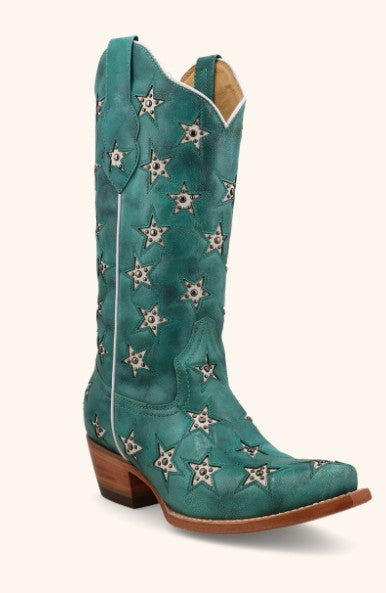 Twisted X Black Star Ladies Marfa in Turquoise & Champage WBSN041