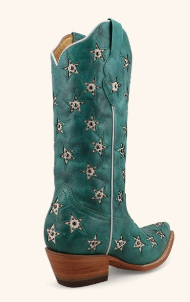Twisted X Black Star Ladies Marfa in Turquoise & Champage WBSN041