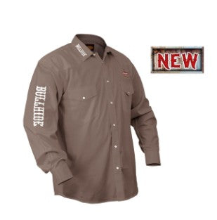 Bullhide PBR Western Shirt in Khaki WS-16