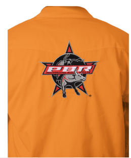 Bullhide PBR Western Shirt in Orange WS-17
