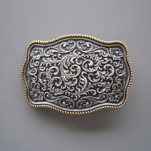 Load image into Gallery viewer, Buckle Double Coloured Silver Plated Southwestern Design Buckle WT142ASG
