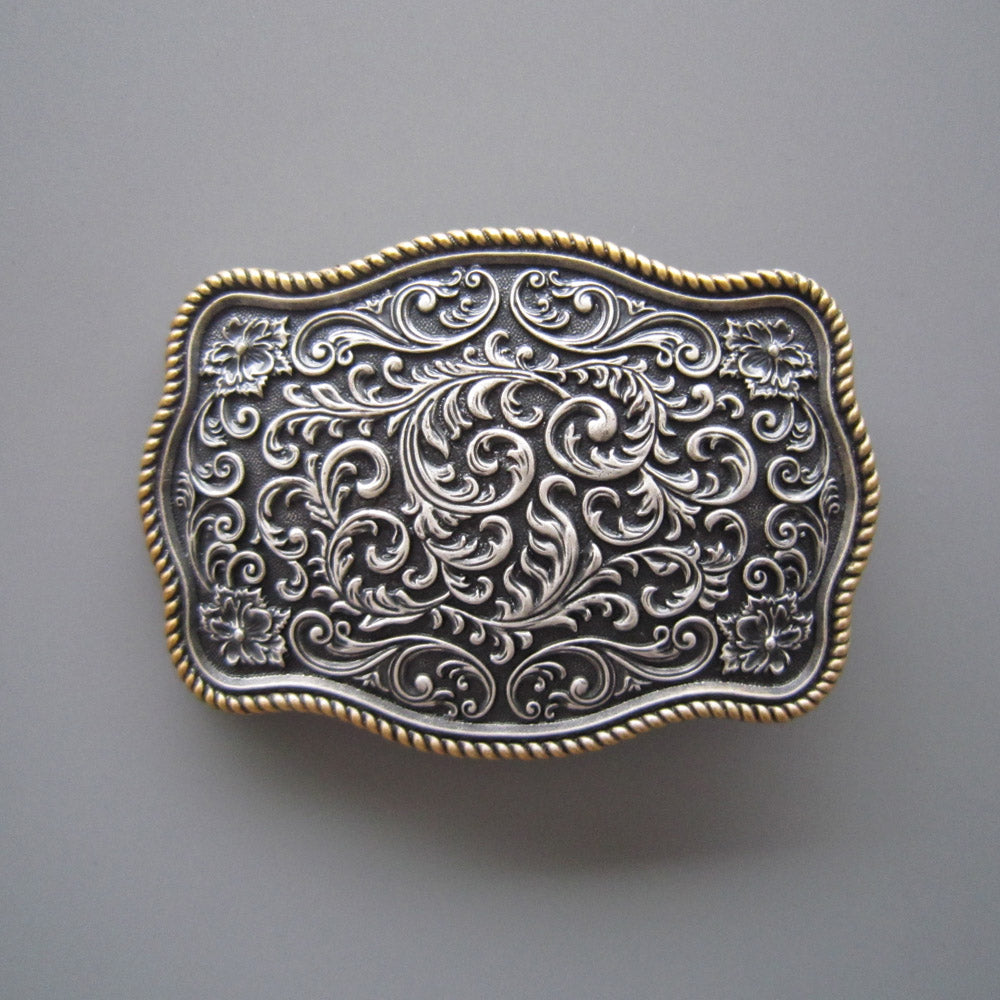 Buckle Double Coloured Silver Plated Southwestern Design Buckle WT142ASG