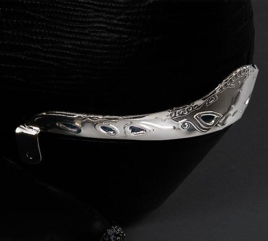 Western Express Engraved Silver Heel Guards WX-44