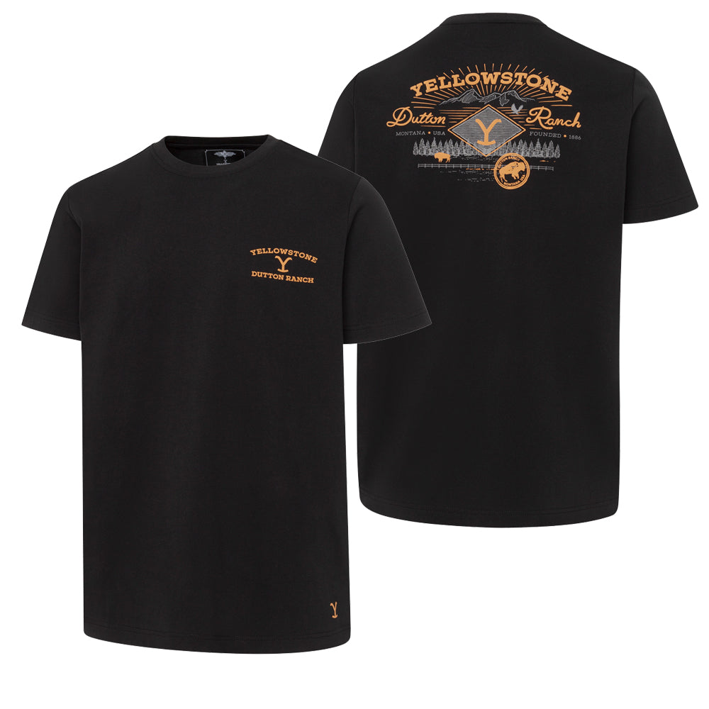 Offical unisex Yellowstone Tee Dutton Ranch in Black