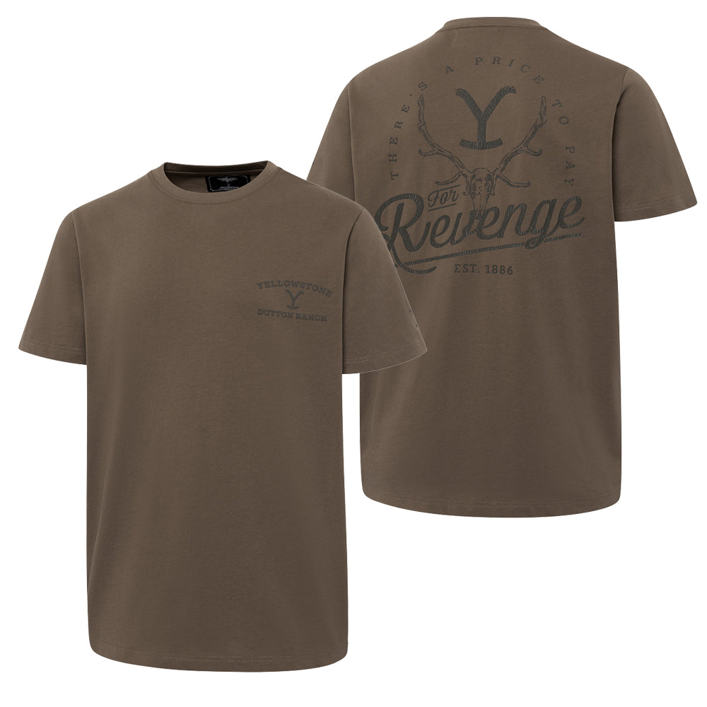 Offical unisex Yellowstone Tee For Revenge in Brown