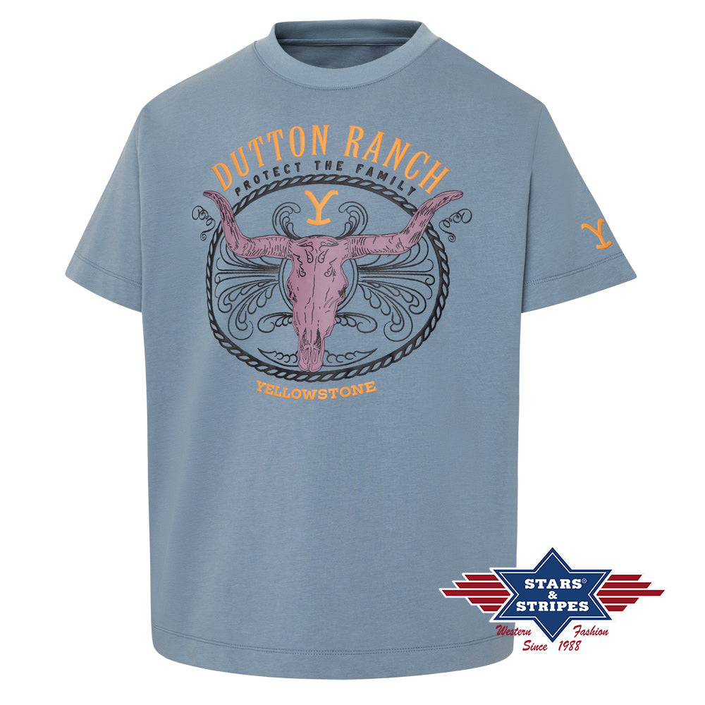 Offical unisex Yellowstone Tee Protect the Family in Blue