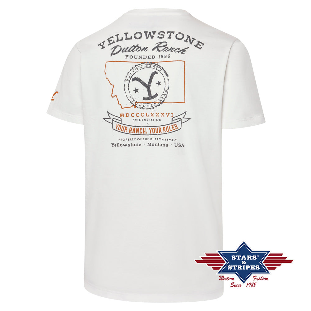 Offical unisex Yellowstone Tee Your Ranch Your Rules in Off White