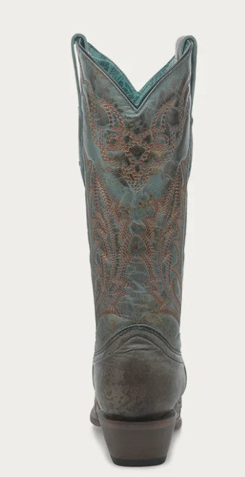 Corral Z5345 Ladies Embroidery Vintage Worn Turquoise Cowboy Boots
