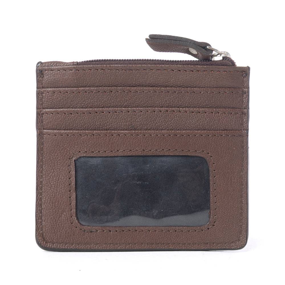 Myra Briar Creek Handtooled Leather Credit Card Holder in Sage Tan: Sage Tan
