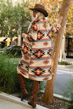 Load image into Gallery viewer, Cream/brown Aztec long cardigan T768F003
