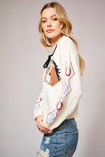 Load image into Gallery viewer, 52104W - Horse Face Bow Tie Knit Cardigan
